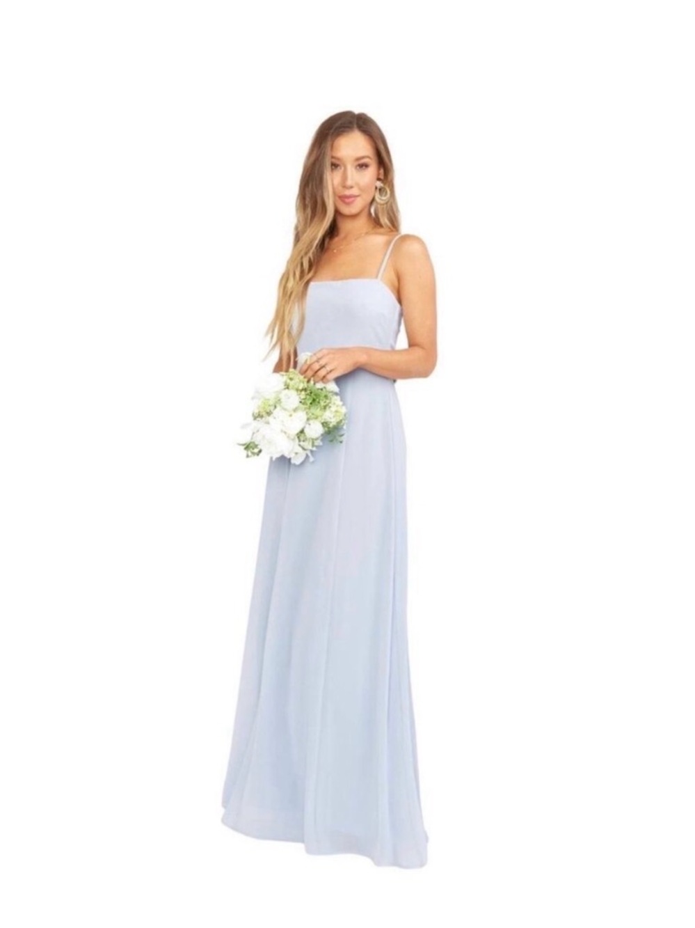 Show Me Your MuMu Lauren Tie Maxi in Steel Blue Chiffon